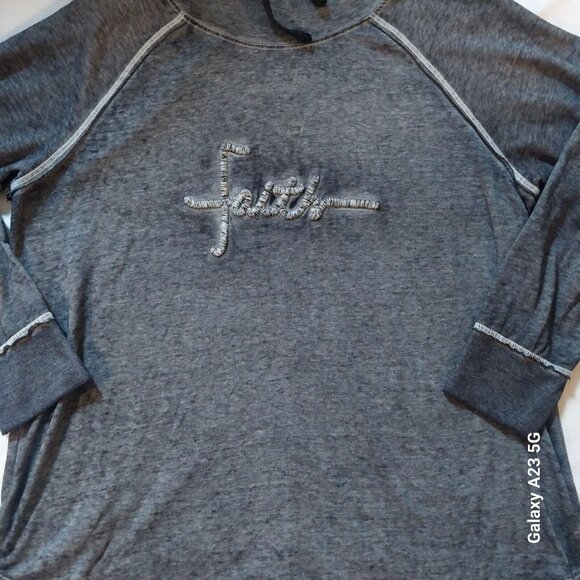 Lane Bryant Womens 22/24 Gray Faith Embellished Cowl Neck Long Sleeve Top - Picture 2 of 5